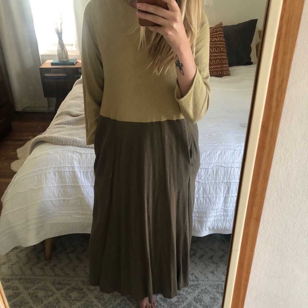 LOVE IN COLORBLOCK LINEN DRESS